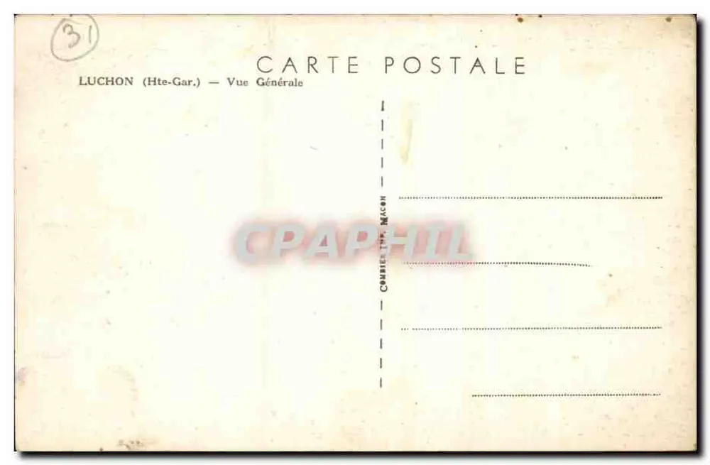Luchon (Hte-Garonne) — Vue Générale — Cambriel Typ. Maçon - Verso