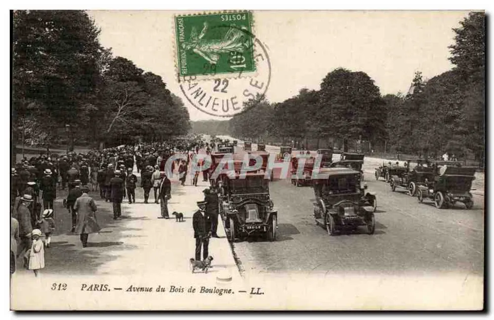 PARIS — Avenue du Bois de Boulogne — LL. — n° 312 - Recto