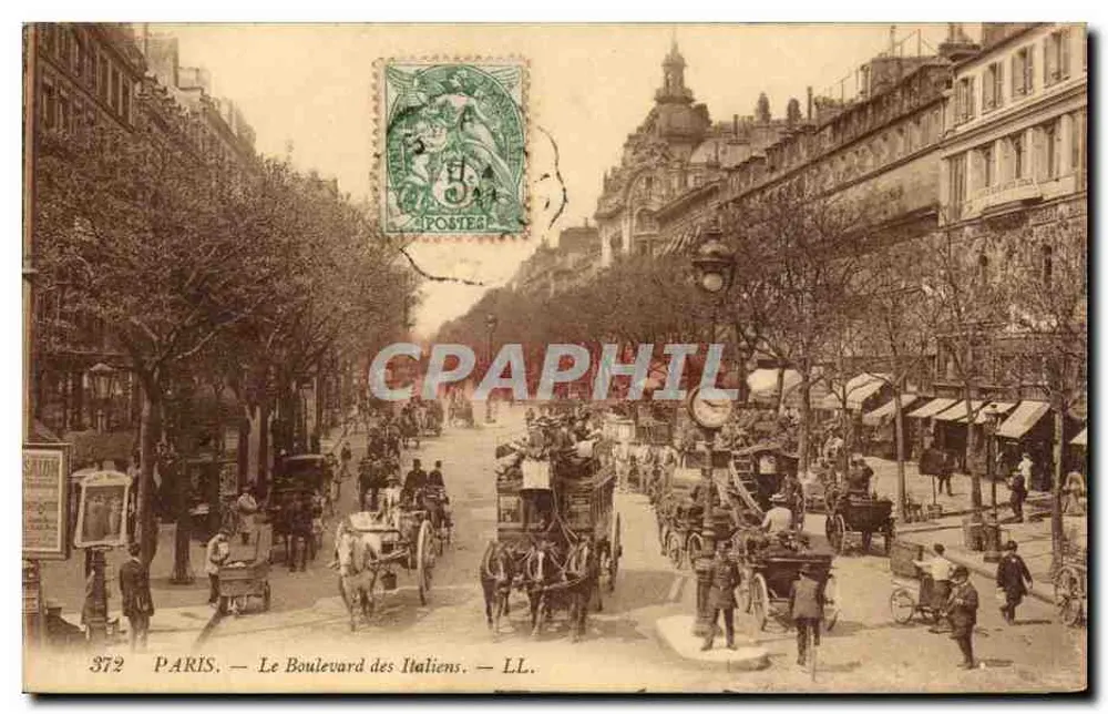 Paris — O Boulevard dos Italianos — LL. n°372 - Frente