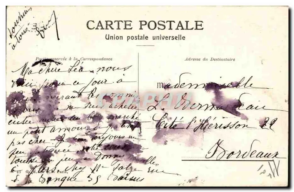 Julikolomn — Parijs — uitgever Paris - Bassin - Achterkant