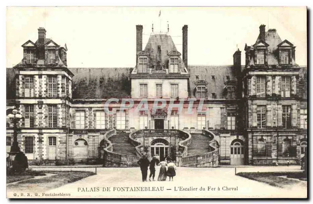Schloss Fontainebleau — Die Eisenpferdestiege — G. H. N. G. Fontainebleau - Vorderseite