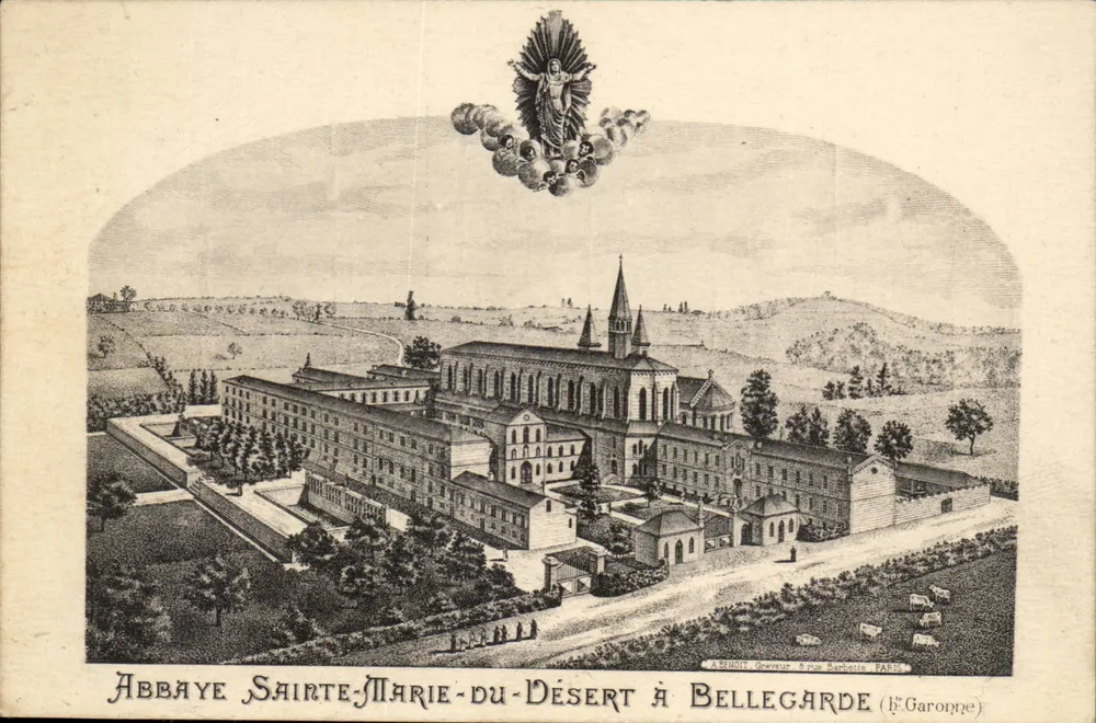 Abtei Sainte-Marie-du-Désert in Bellegarde (1ère Garonne) — Kupferstich von A. BIDOT, 8 rue Barbette, Paris - Vorderseite