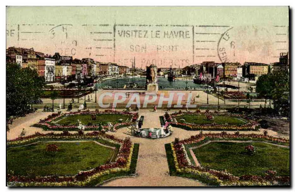 Le Havre — Place Gambetta und die Gärten — Ausgabe « La Cigogne », Le Havre - Vorderseite