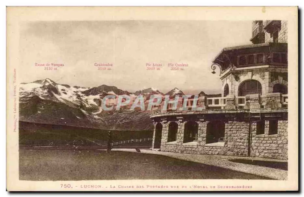 Luchon - Die Pyrenäen von der Hotel de Sopfenbaonères aus gesehen — Éditions de France, Truffier, n°750 - Vorderseite