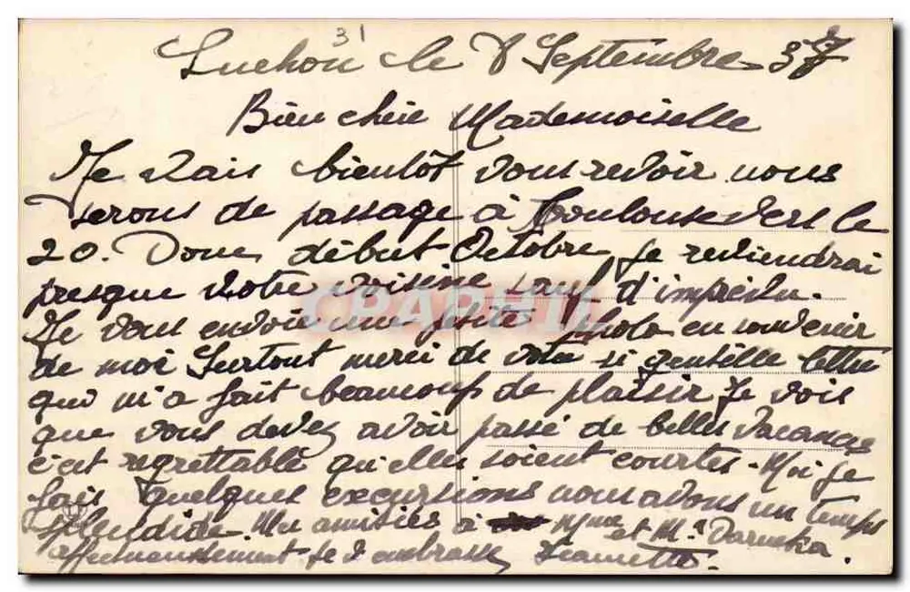 Luchon - Die Pyrenäen von der Hotel de Sopfenbaonères aus gesehen — Éditions de France, Truffier, n°750 - Rückseite