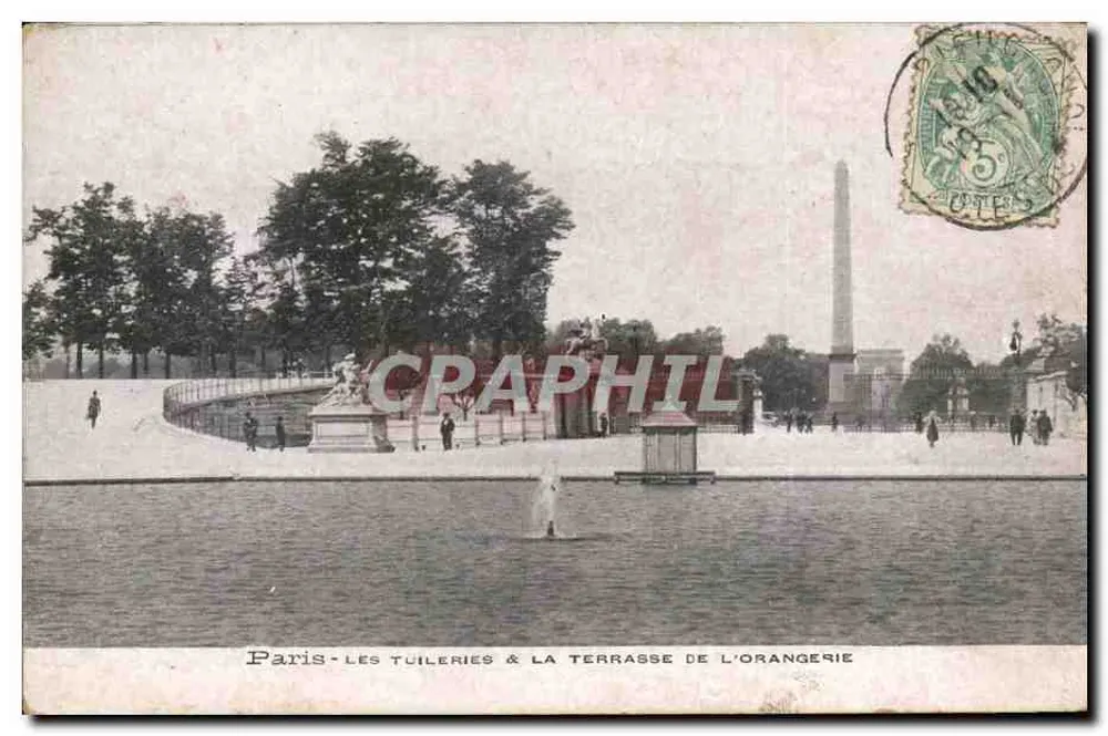 Paris - Les Tuileries & la Terrasse de l'Orangerie — Éditeur : C. P. A. (n° de série non lisible) - Recto