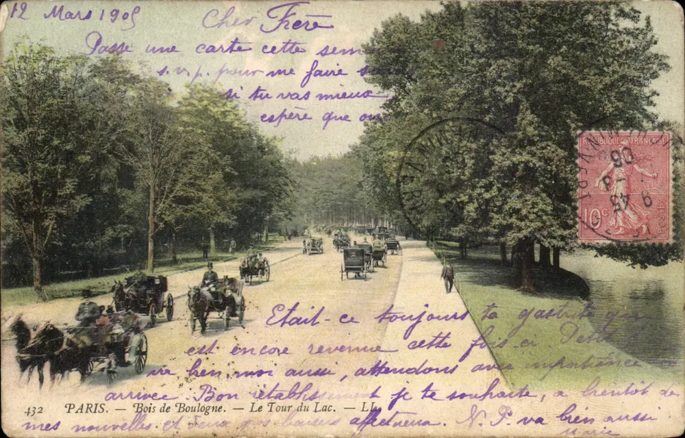 Paris — Bois de Boulogne — Der See-Rundweg — L'Imprimerie Nouvelle Photographique, Paris, n°432 - Vorderseite