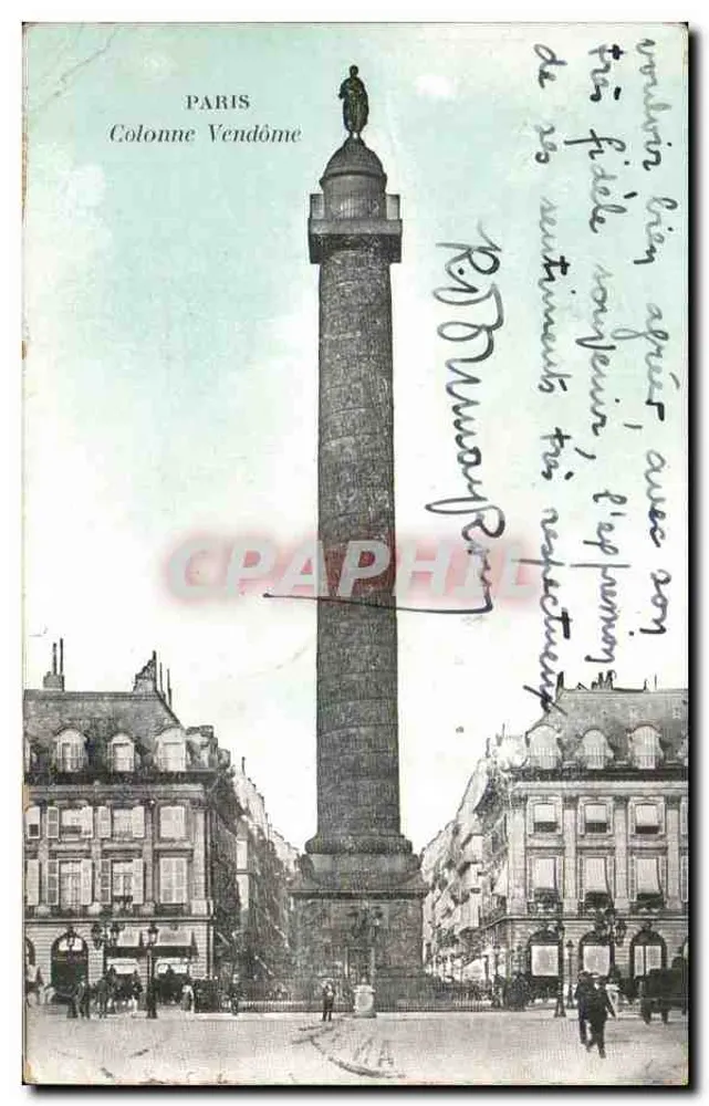 Paris — Coluna Vendôme — editor desconhecido, número de série não visível - Frente