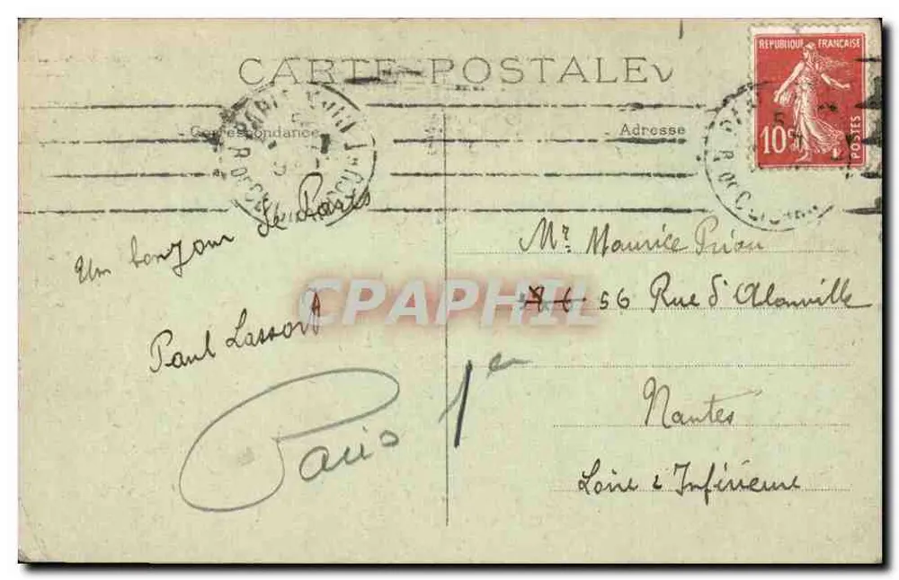 Paris — Avenue de l'Opéra (1. und 9.) und Place du Théâtre Français — J.H.H. — n°448 - Rückseite