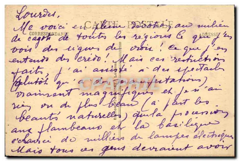 Lourdes - Die Basilika, Ansicht von der Route de Pau - P. D. n°59 - Rückseite