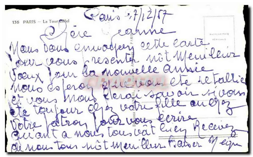 Paris — A Torre Eiffel — Chantal - Verso