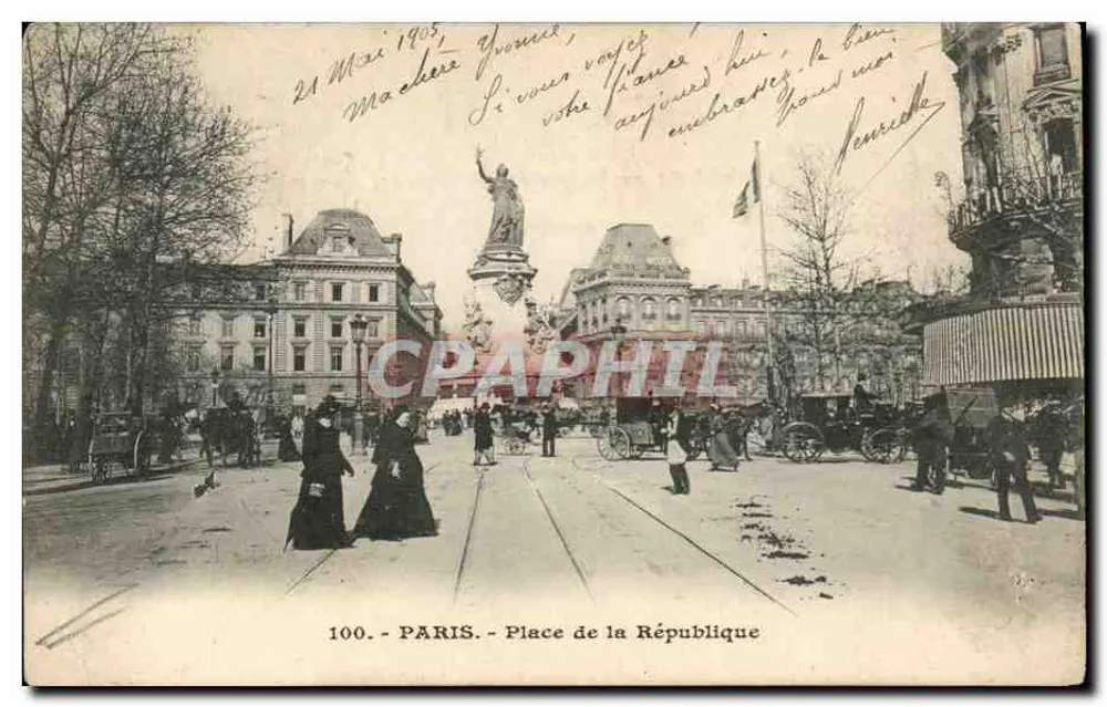 Paris - Place de la République — estátua central — n° 100 - Frente