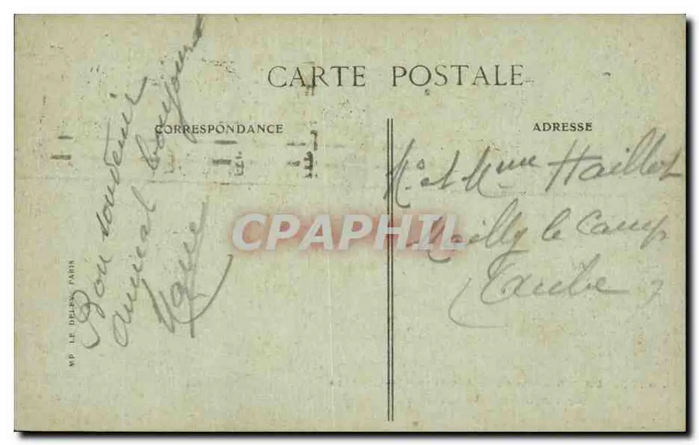Paris — Avenida dos Campos Elísios — editor CP LE DÉLÈS, n° 4378 - Verso