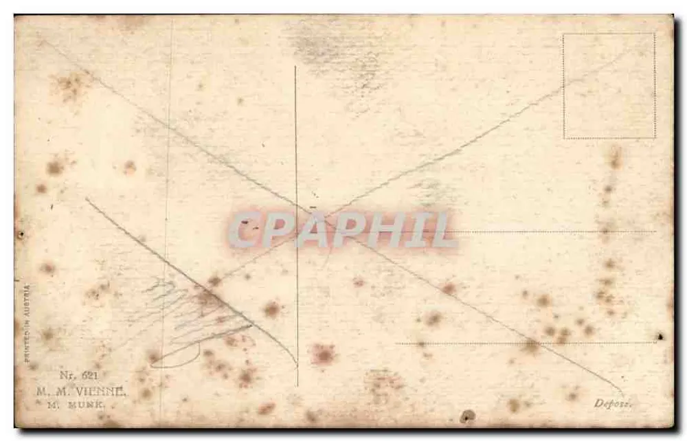 Sneeuwveld — Wagen getrokken door twee paarden — M. M. Vienne, M. Munk, n° 621 - Achterkant