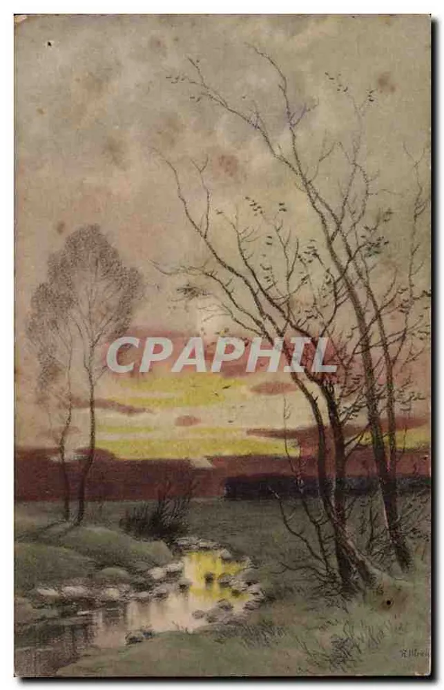 Sonnenuntergangslandschaft — Verlag M. M. Vienne, Nr. 621 - Vorderseite