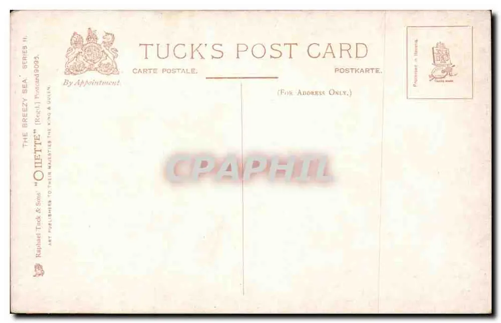 Segelboot — A FRESH BREEZE HOME — Oilette, Serie 11, Tuck's Post Card - Rückseite