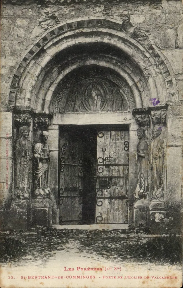 St-Bertrand-de-Comminges — Tor der Kirche von Valcabrère (1. Jahrhundert) — Phototypie Labouche Frères, Toulouse - Vorderseite