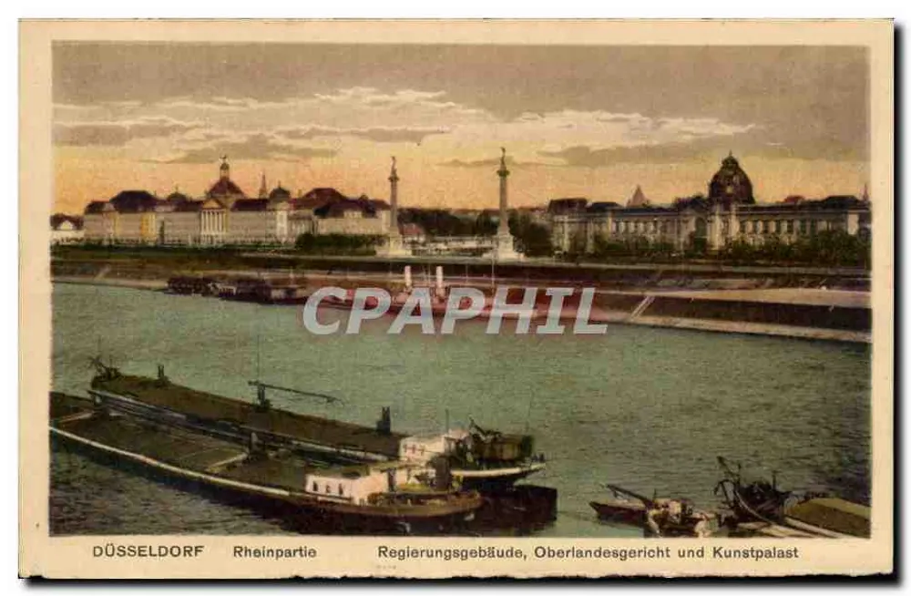 Düsseldorf - Rynina - Budynek rządowy, wyższy sąd i pałac sztuki - Awers