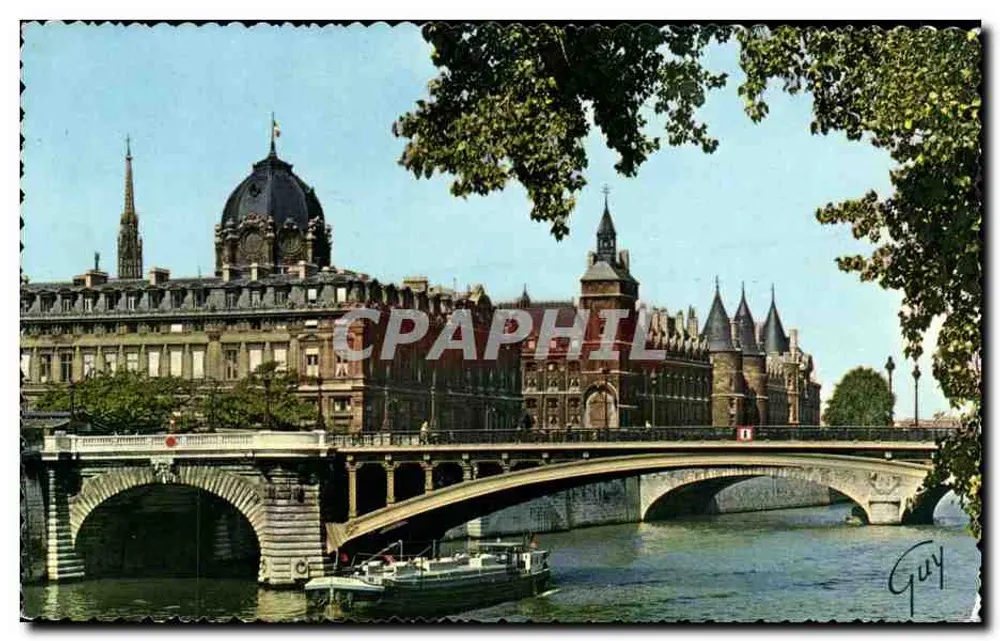 Paryż — Most Notre-Dame i Pałac Sprawiedliwości — Wyd. André LECOUNTÉ, nr 1039 - Awers