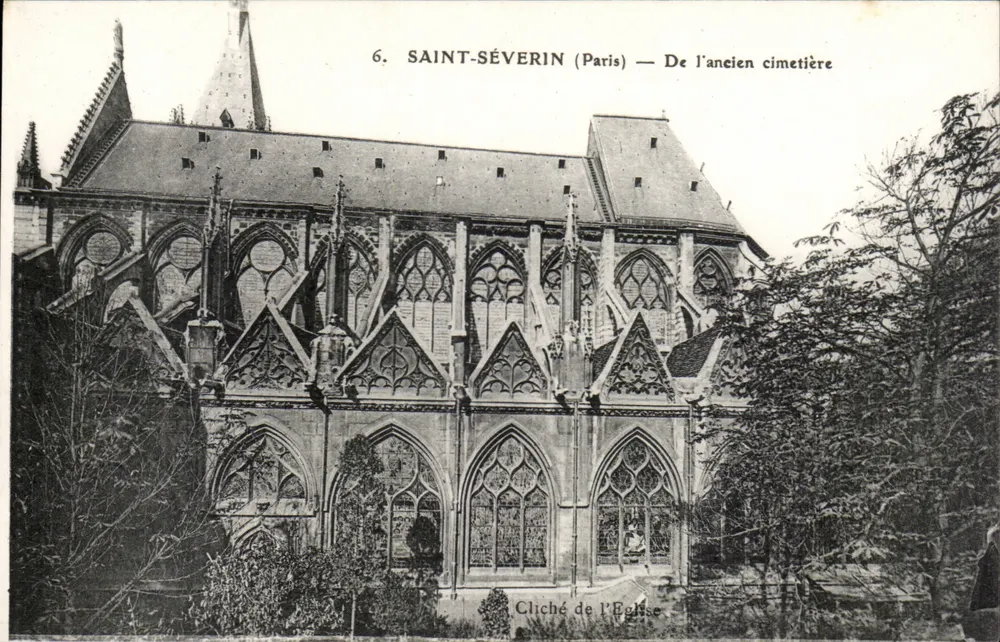 Saint-Séverin (Paris) — Do antigo cemitério — Cliché da Igreja - Frente