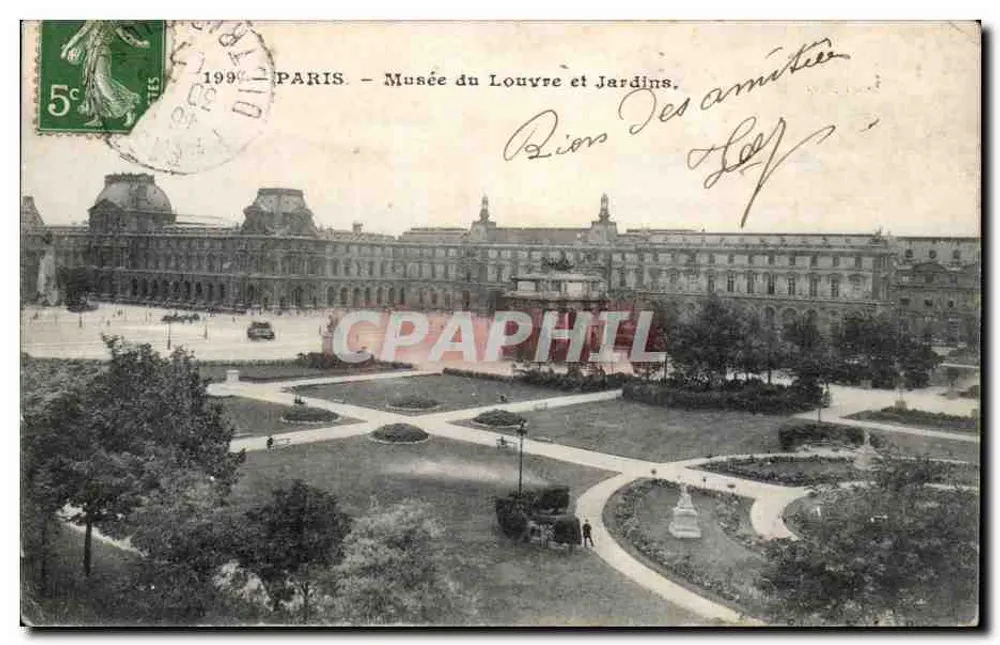 Paris - Museu do Louvre e Jardins — editor não visível, número de série não legível - Frente