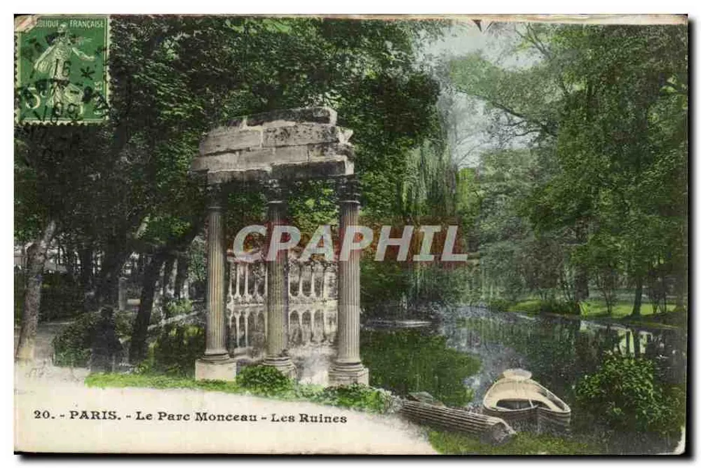 PARIS - O Parc Monceau - As Ruínas - Frente
