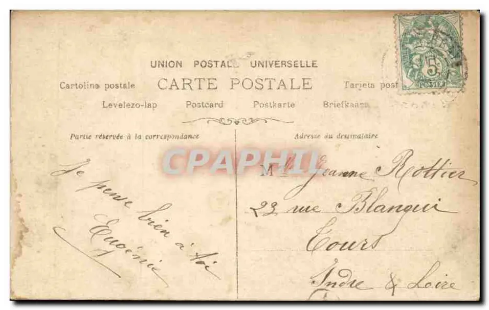 Robinne — Portrait einer jungen Frau in Kleid und Schleier mit Verzierung — S.I.P. n°1342 - Rückseite