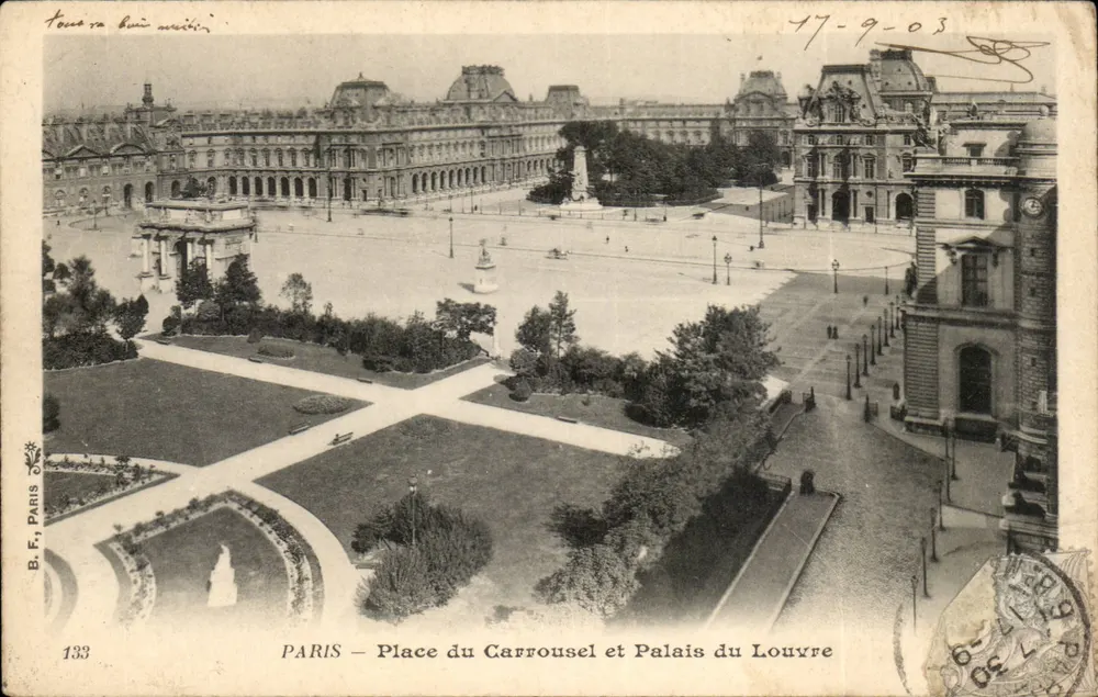 PARIS — Place du Carrousel und Palast des Louvre — B.F. Paris, n°133 - Vorderseite