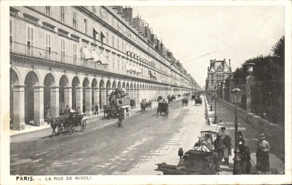 Paris — A Rue de Rivoli — Editor anônimo, número de série não visível - Frente