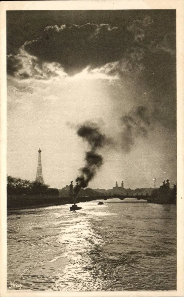 Paris — Efeito de iluminação sobre a Sena — YVON, Série II, No. 1 - Frente