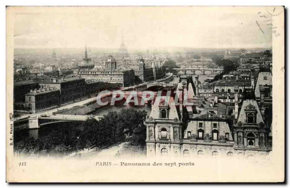 PARIS — Panorama dos sete pontes — B.F. Paris n°113 - Frente