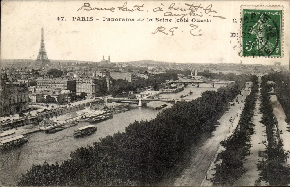 PARIS - Panorama de la Sena (lado Oeste) — editor C. — n° 47 - Anverso