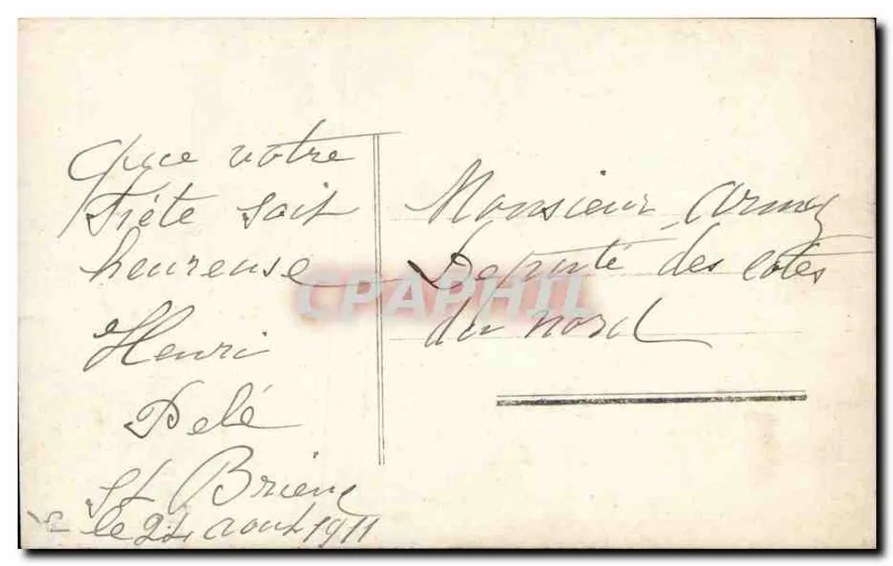 Junge Mann im Anzug mit Rosenbouquet — 'Jeux Sincères' — n° 6030 - Rückseite