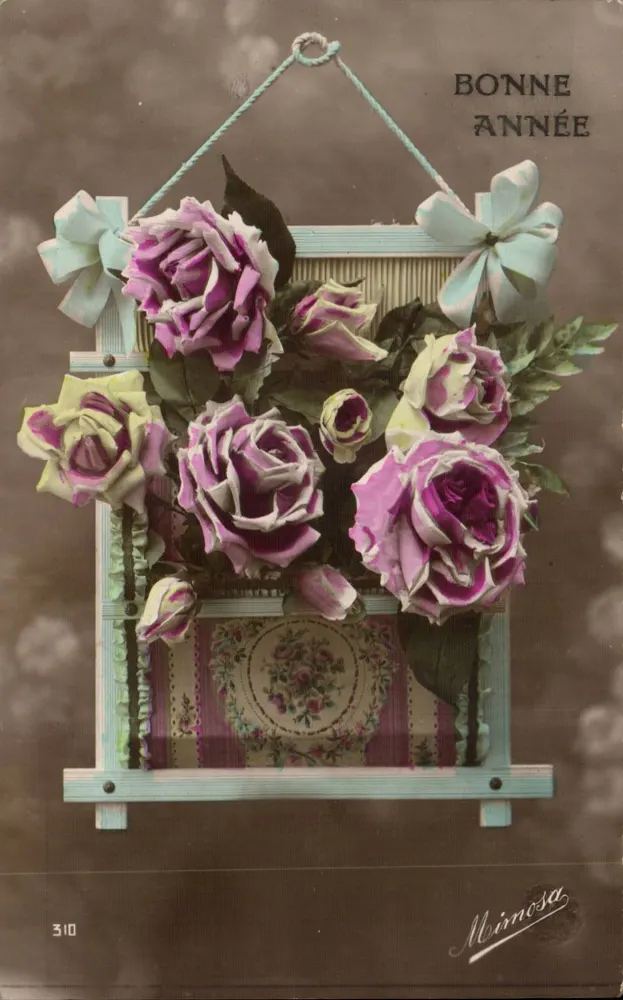 Blütenstrauß aus Rosen — Frohes Neues Jahr — Mimoso, n° 310 - Vorderseite