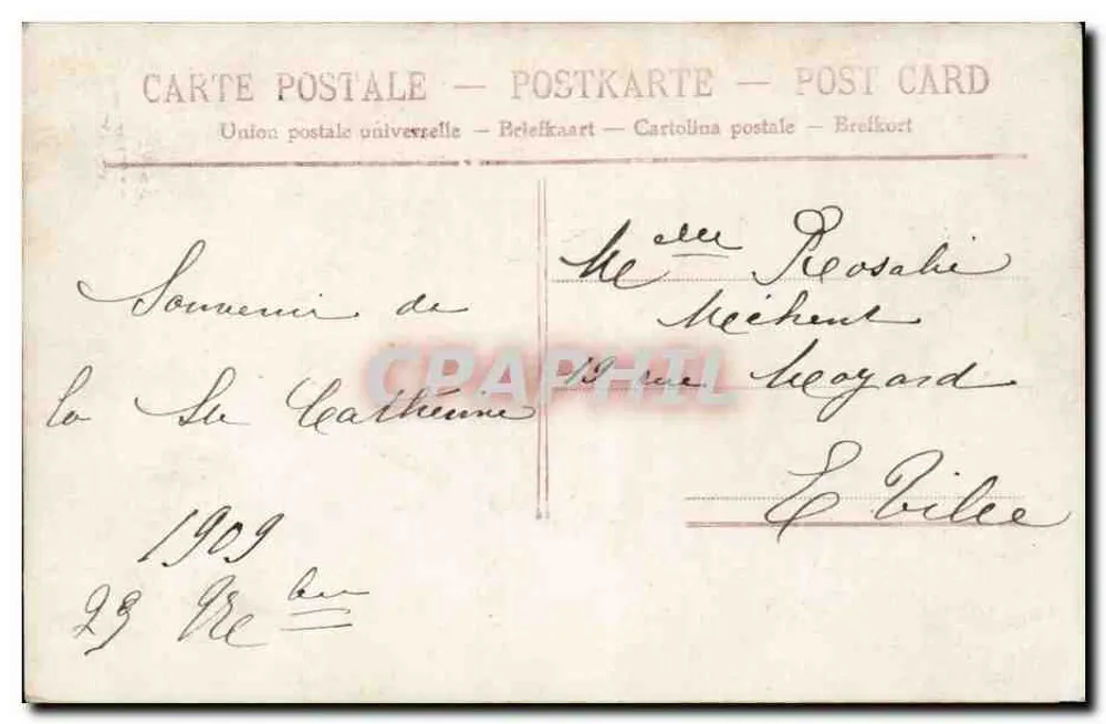Thema: Schwester Catherine — Verlag: Union postale universelle, Nr. 4508 - Rückseite
