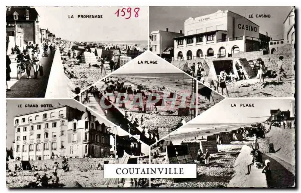 Coutainville — Die Promenade, Die Strände, Das Grand Hotel, Das Casino — Cie des Arts Photomécaniques, Paris - Vorderseite