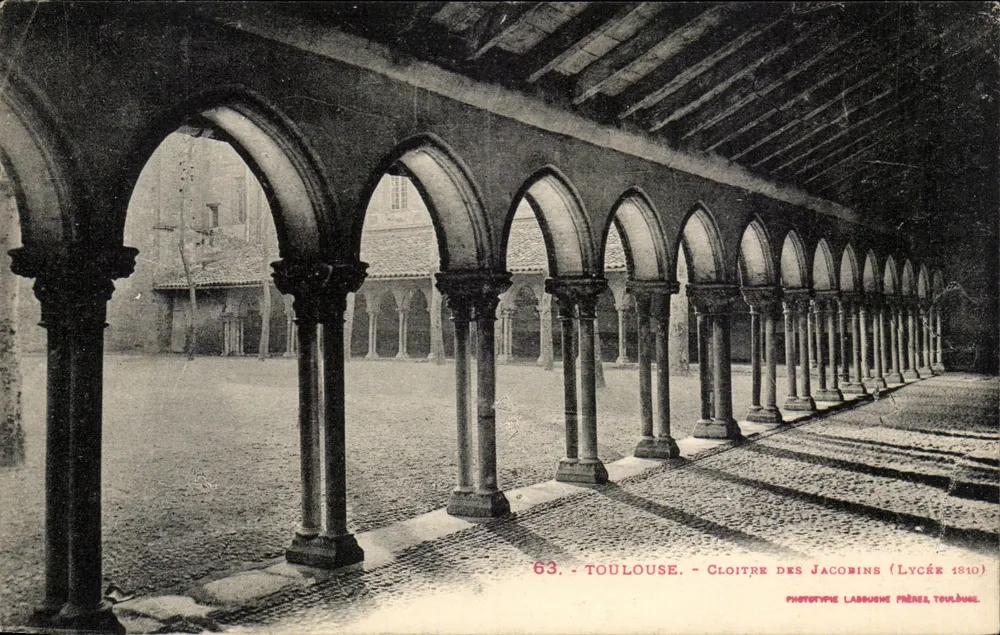 Toulouse - Claustro dos Jacobinos — Fototipia Labouche Frères, Toulouse, 1910 - Frente