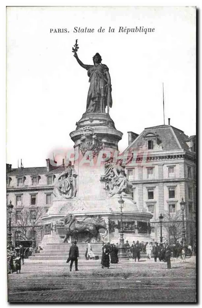 Paris. Estátua da República — editor não identificado, número de série não visível - Frente