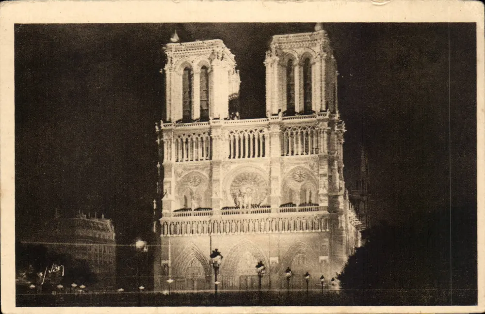 Notre-Dame van Parijs — Verlichte gevel — Edities van Kunst Yvonne, nr. 94 - Voorkant