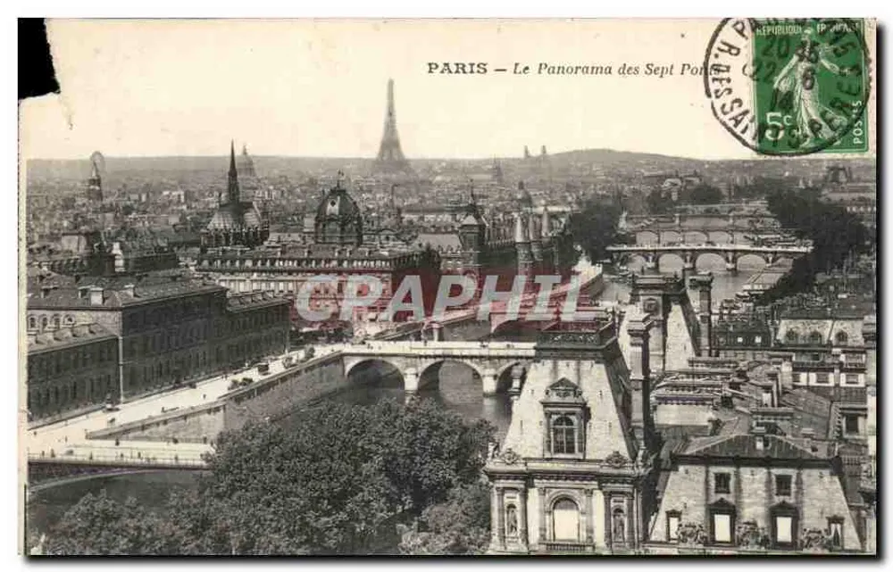 PARIS — O Panorama dos Sete Pontes — Editor R. Essaïs - Frente