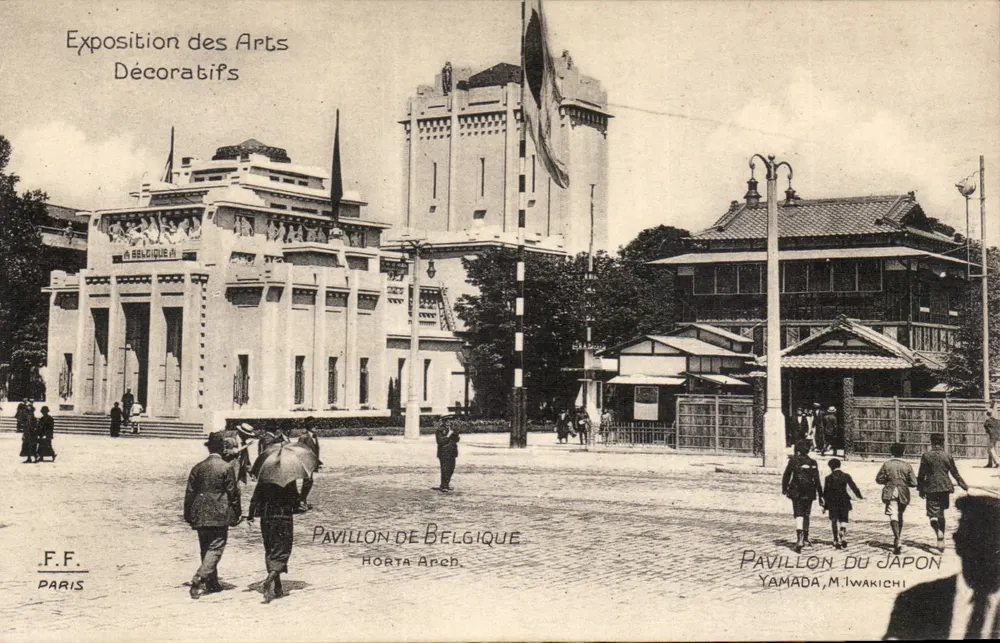 Ausstellung der dekorativen Künste — Pavillons Belgiens und Japans — F.F. Paris - Vorderseite
