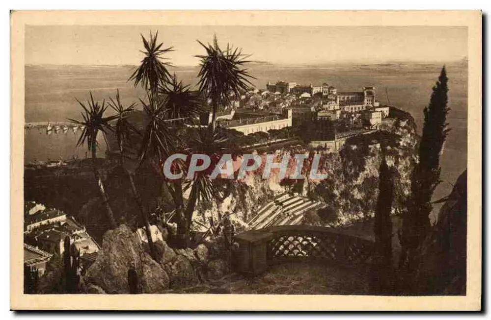 Der Felsen von Monaco von den exotischen Gärten aus — Sammlung Bella 'La Cité d'Azur' — n°604 - Vorderseite