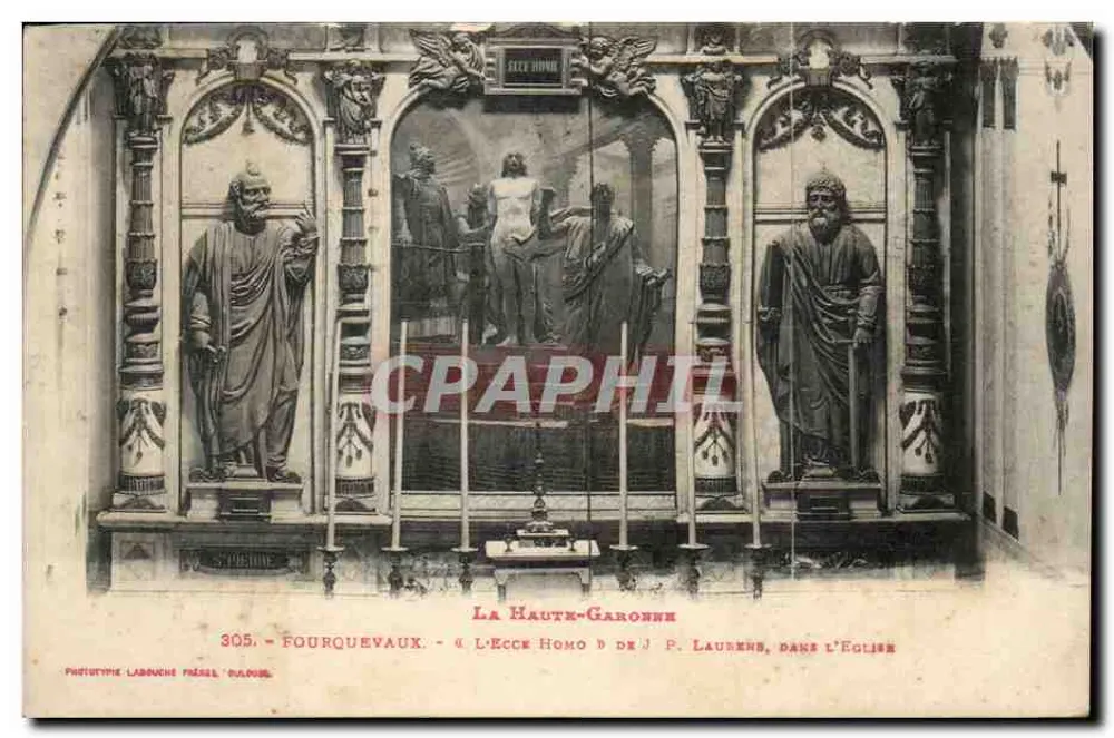 Haute-Garonne - Die Kirche von Fourquevaux - Die Szene des Ecce Homo von J.P. Laurens - Vorderseite