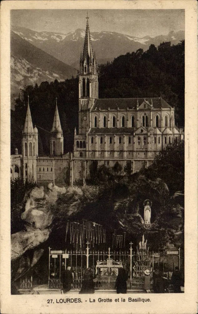 Lourdes - De Grot en de Basiliek — Uitgever: n° 27 - Voorkant