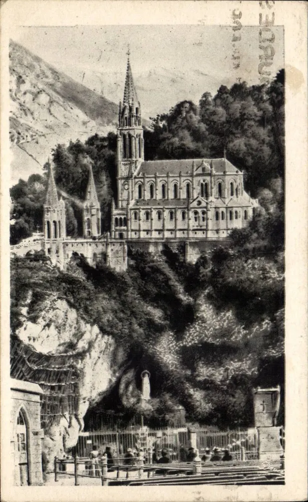 Lourdes — A Gruta de Massabielle — Editor P. Loubet, n° 201 - Frente