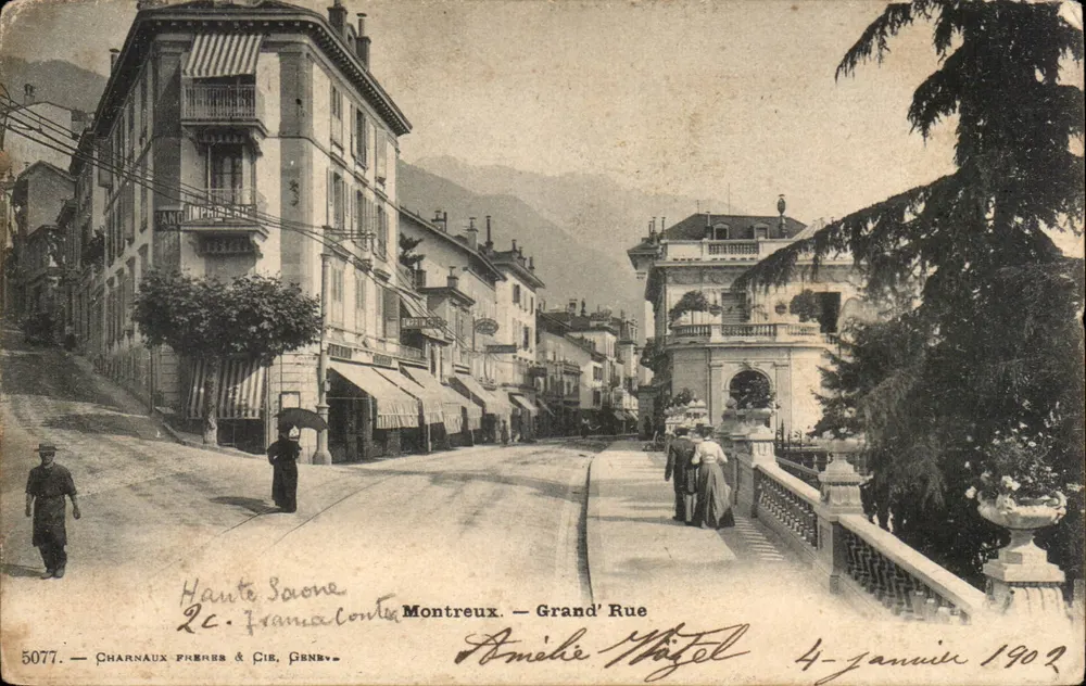 Montreux — Grand' Rue — Charnaux Frères & Cie, Genève, n°5077 - Frente