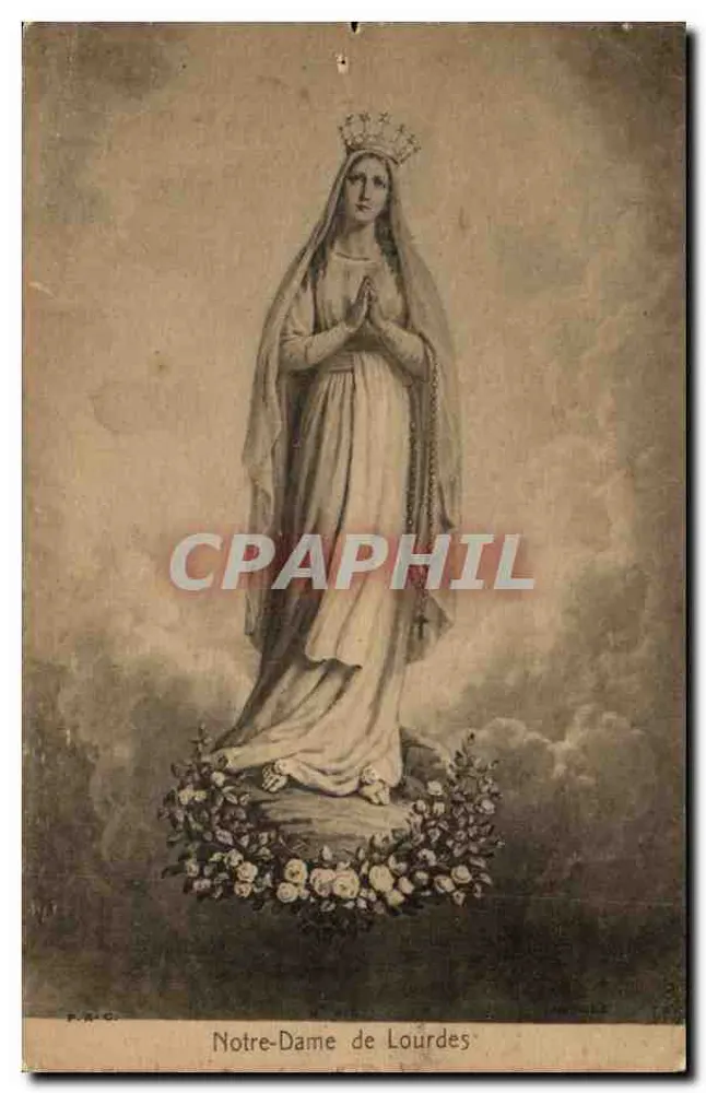 Nossa Senhora de Lourdes — estátua coroada — editor P.A.I.C. - Frente