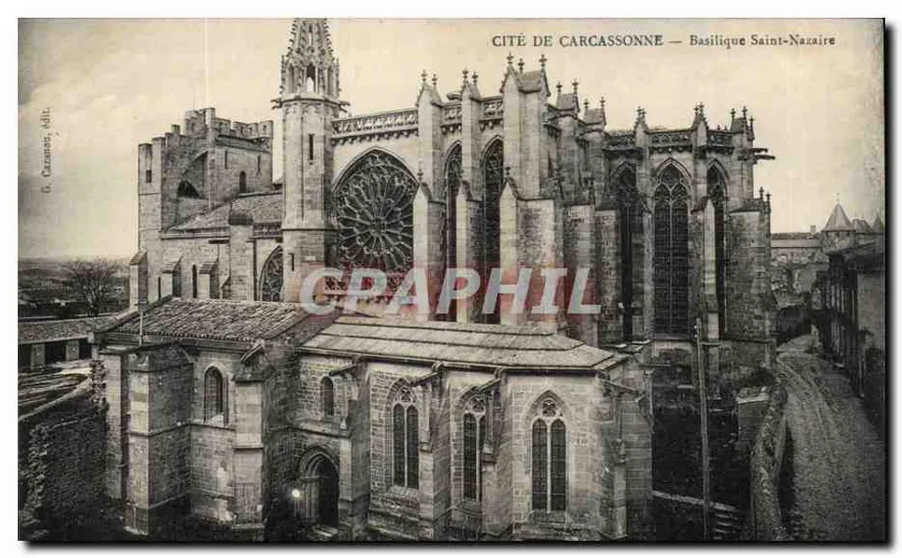 Cidade de Carcassonne — Basílica de São Nazário — editor C. Carmanot, n° 14 - Frente