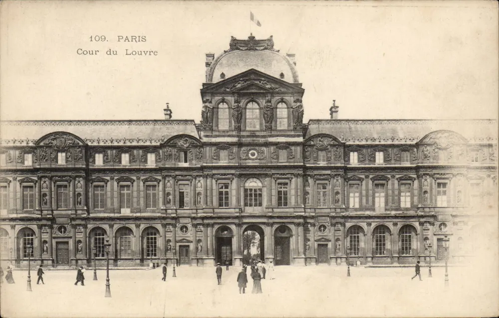 Cour do Louvre — Paris — editor desconhecido, número de série 109 - Frente