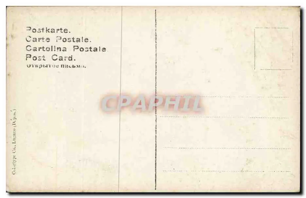 Junge Frau im Halbporträt — sepia-Porträt mit violetter Farbgebung — Colortype Co. Luciano (Dyapas) n° S.32 - Rückseite
